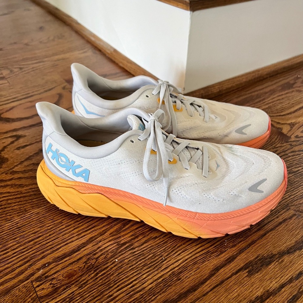 Hoka One One Arahi 6 Womens 9 Nimbus Cloud Blue Fog Yellow 1123195 NCBDB - Picture 13 of 15